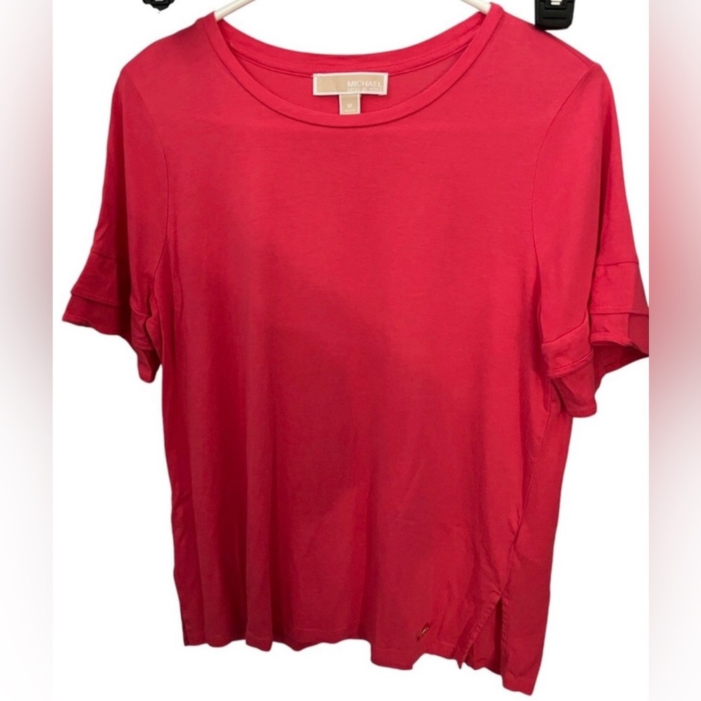 Michael Kors Red Ruffle Sleeve Top | Size‎ M - Picture 2 of 8